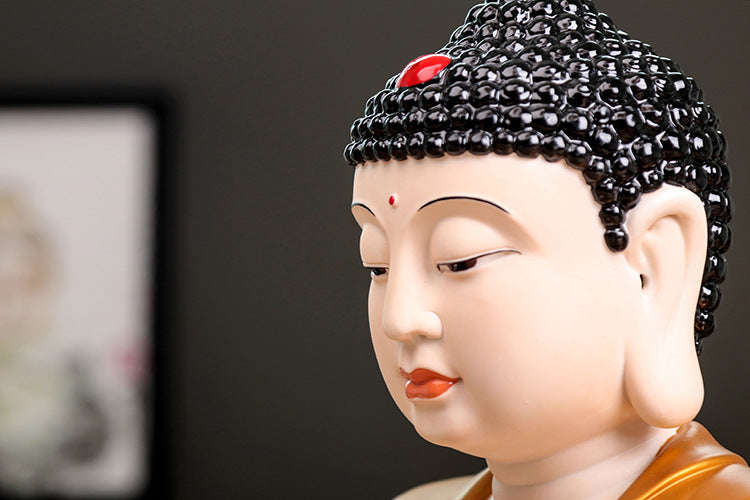 zensoullab Premium Ceramic Large Buddha Head Chinese Zen Style Buddha Statue Amitabha Buddha Tathagata Home Buddha Hall Gift Home Decoration