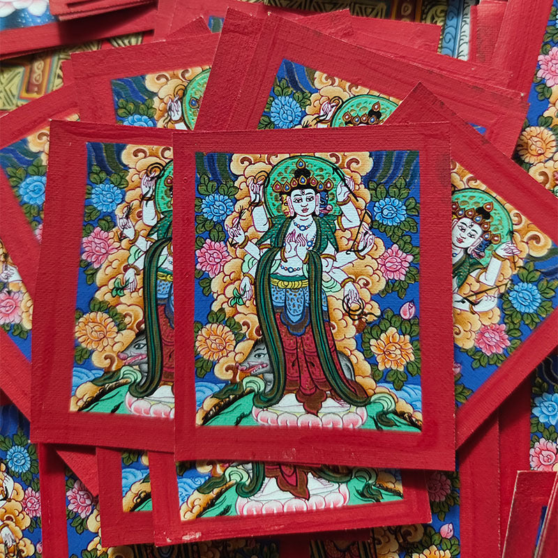 zensoullab Nepal Hand-painted Moli Branchi Tian Vajrasattva Thangka Tibetan Buddha Statue Bodhisattva Thangka Gawu Box Necklace Pendant