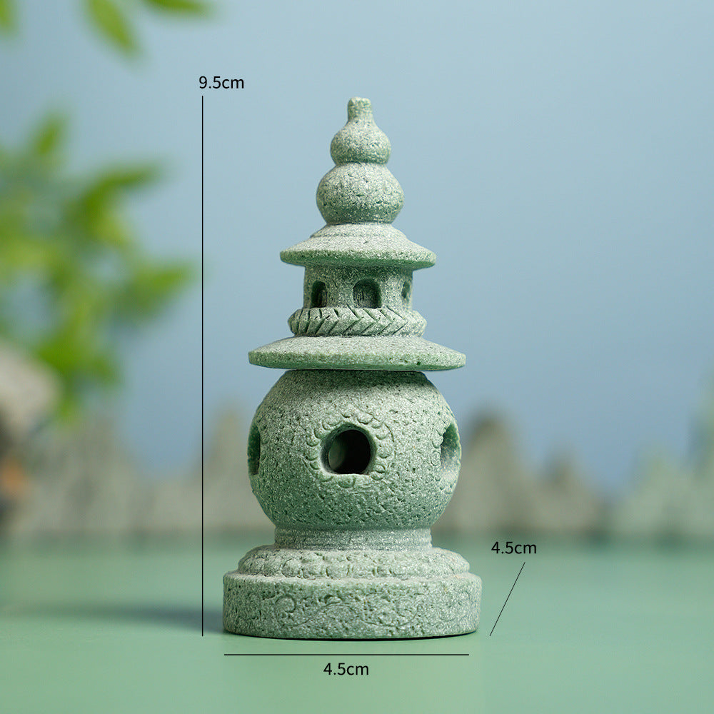 zensoullab Three Pools of Moonlight Small Stone Tower Chinese Style Palace Lantern Antique-Style Ornament Fish Tank Landscaping Micro Landscape Rockery Bonsai Small Decoration