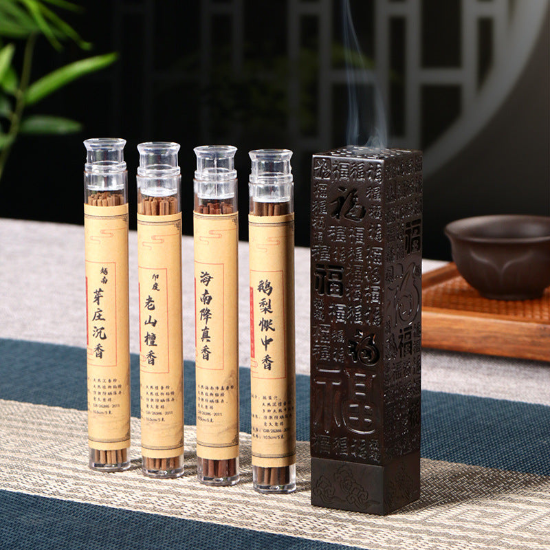 zensoullab Zen Vertical Incense Burner Hollow Incense Holder Baifu 10.5cm Incense Tube Sandalwood Incense Burner Tea Ceremony Incense Decoration