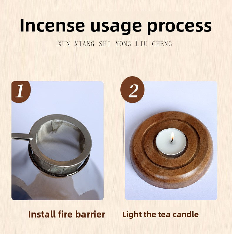 zensoullab Fireproof Candle Incense Burner Agarwood Wood Chips Aromatherapy Lamp Glass Incense Burner Glass Candle Holder Aromatherapy Lamp