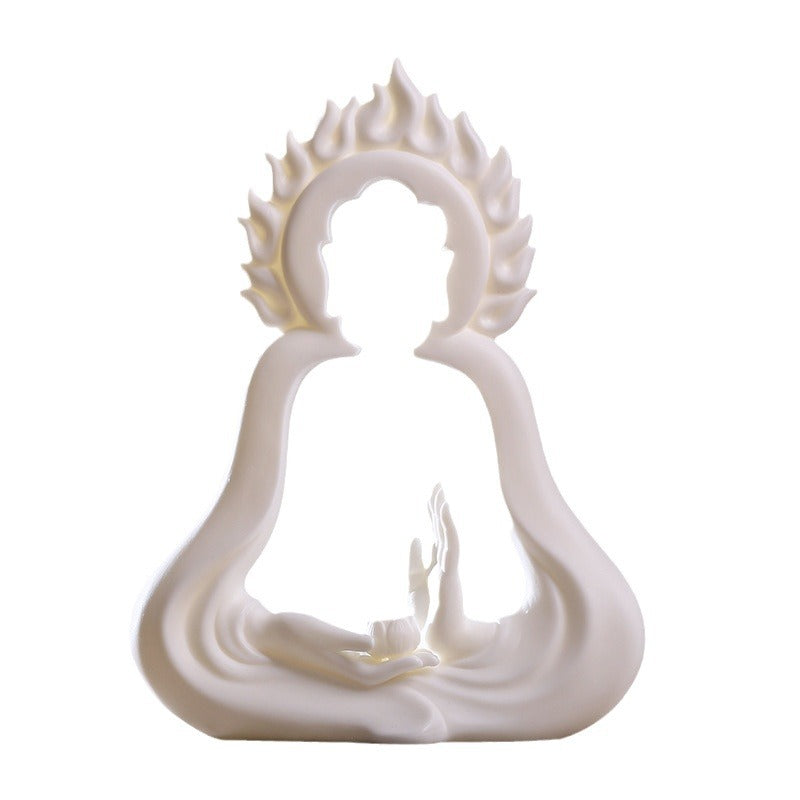 zensoullab Dehua White Porcelain Buddha Zen Chinese Style Ceramic Ornament Creative Modern Office Desk Entrance Feng Shui Incense Burner