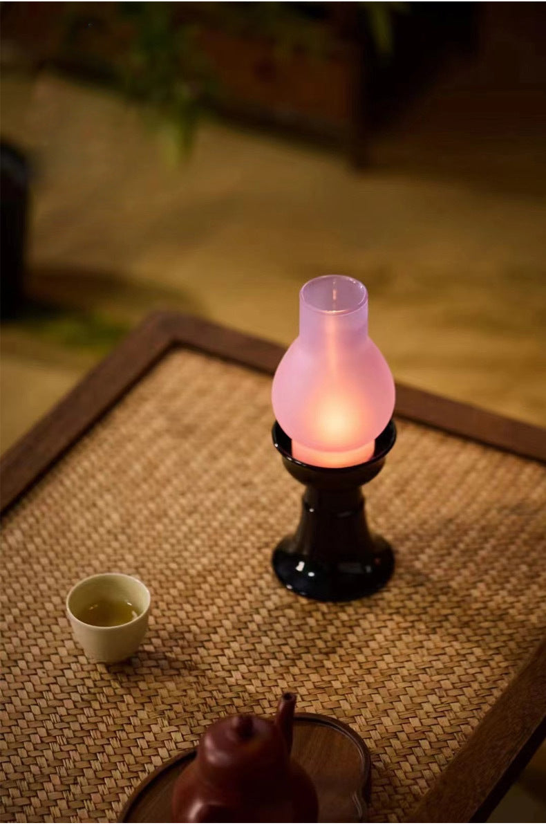 zensoullab Empty Illusion Candle Holder Home Aromatherapy Glass Ornament High-end Vintage Chinese Zen Creative Atmosphere Lamp Ancient Style
