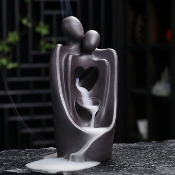 New Purple Clay Backflow Incense Burner Creative Perfect Match Smoke Incense Burner Home Tea Room Ornament Craft