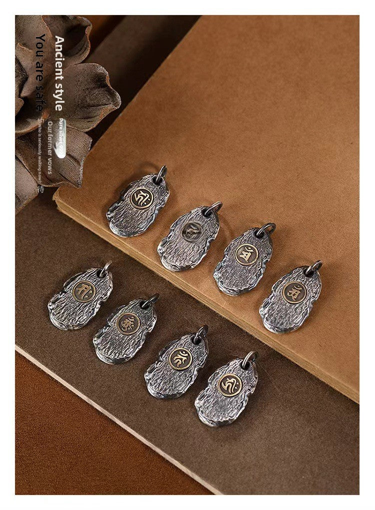 zensoullab Zodiac Birth Buddha Pendant Men Thai Silver Necklace Women Vintage Distressed Silver Chain Car Keychain Pendant