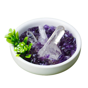 zensoullab Natural White Crystal Single Crystal Micro Landscape Ornament Yellow Amethyst Aquamarine Crushed Stone Demagnetization Home Decor