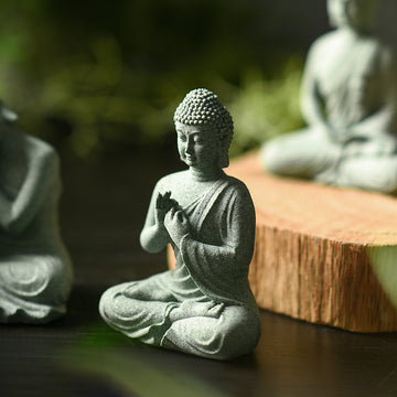 zensoullab New Buddha Statue Crafts Zen Fish Tank Landscape Ornament New Chinese Style Creative Entrance Home Decoration