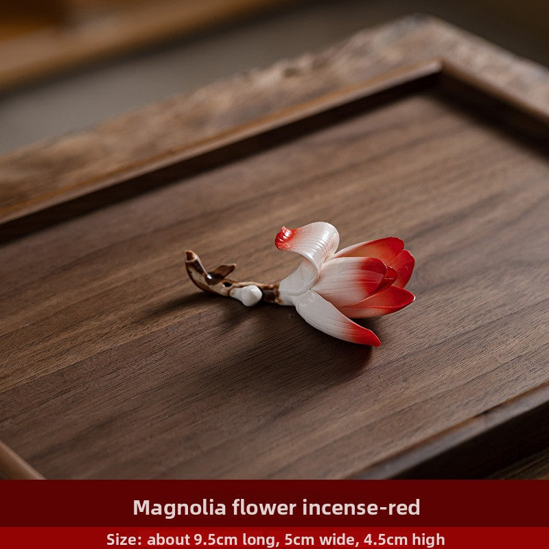 zensoullab Ceramic Magnolia Flower Incense Holder