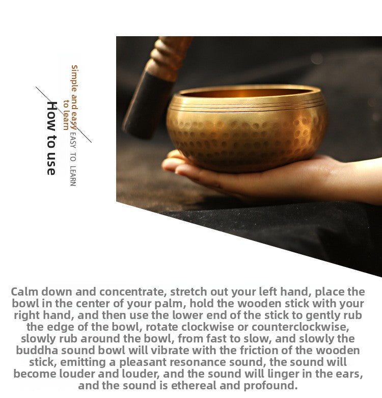 Zensoullab Nepal Handmade Buddha Sound Bowl Himalaya Bowl Meditation Yoga Healing Sound Bowl Xizang Practice Chanting Copper Bowl
