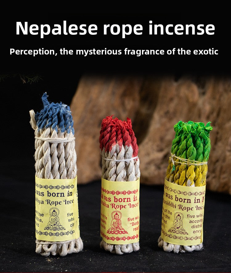 zensoullab Nepal Handmade Plant Incense Powder Rope Incense Meditation Thread Incense Woven Indoor Healing Air Purification Aromatherapy