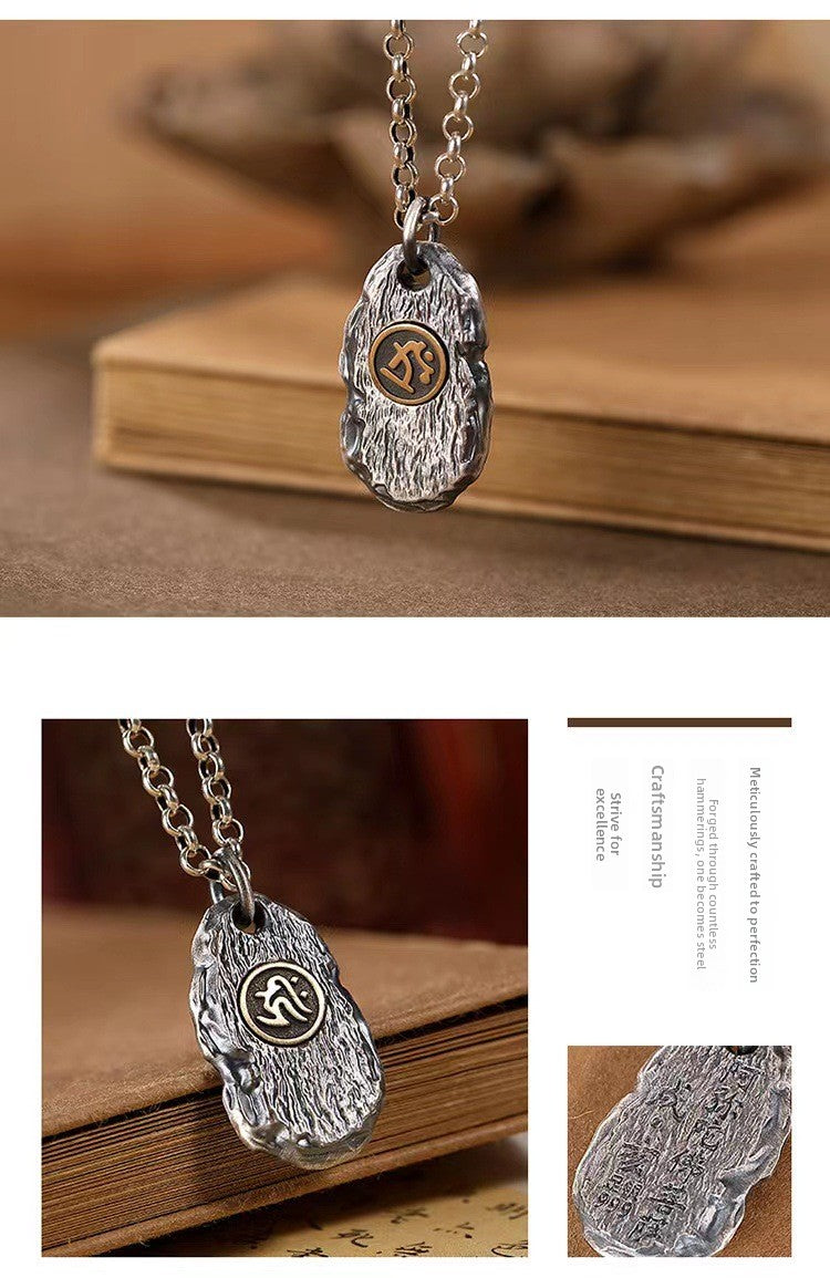 zensoullab Zodiac Birth Buddha Pendant Men Thai Silver Necklace Women Vintage Distressed Silver Chain Car Keychain Pendant