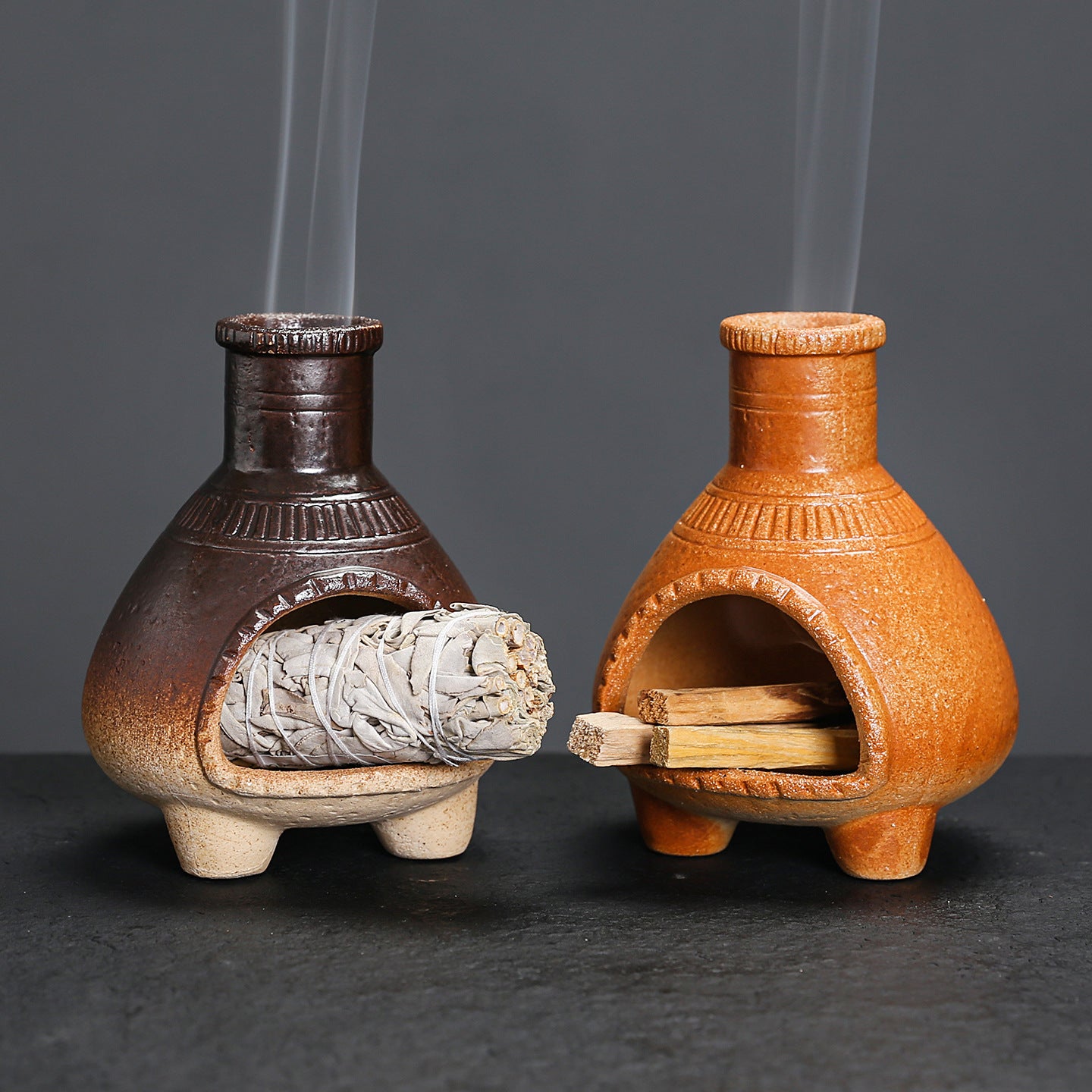 Ceramic Aromatherapy Burner Sage Incense Burner Mini Home Small Wall Stove Heat Resistant Can Be Burned with Open Flame Holy Wood Stove
