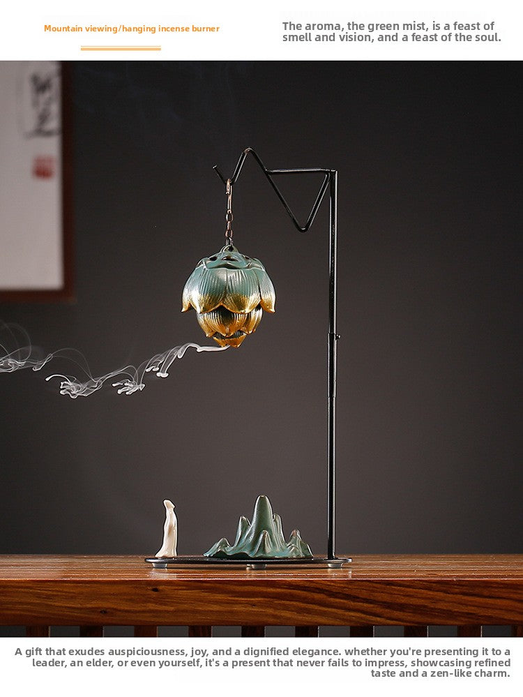 zensoullab Creative Backflow Incense Burner Home Indoor Incense Hanging Ball Chinese Zen Style Home Decoration Tea Ceremony Sandalwood Agarwood Incense Burner