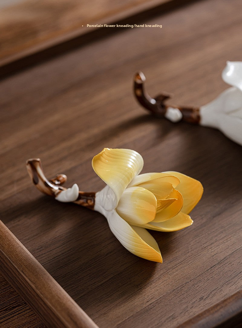 zensoullab Ceramic Magnolia Flower Incense Holder