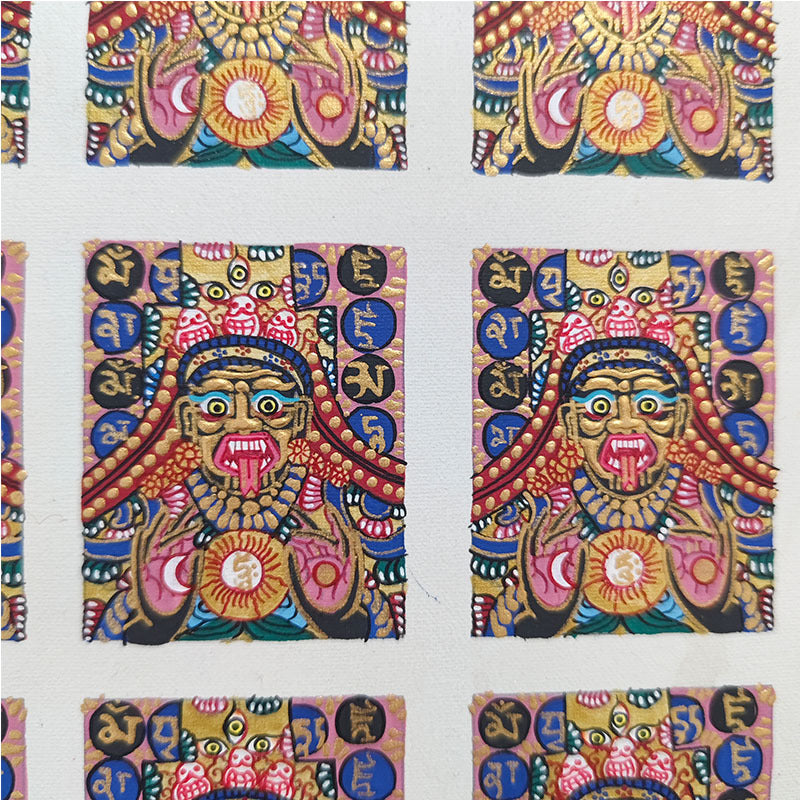 zensoullab Nepal Hand-painted Zakiram Female God of Wealth Small Thangka Gawu Box Painting Core Tibet Tibetan God of Wealth Thangka Pendant