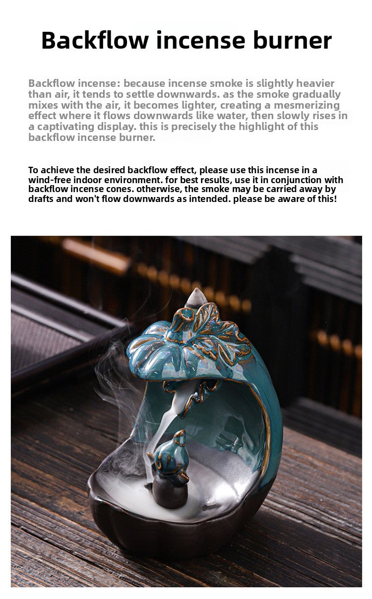 zensoullab Ceramic Beauty Statue Backflow Incense Burner Creative Beauty Elephant Sandalwood Burner Smoke Backflow Home Decor