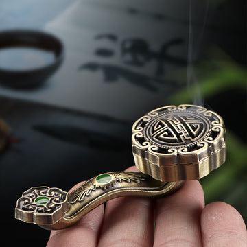 zensoullab Ruyi Auspicious Chinese Incense Burner Small Cloud Shape Non-Stick Incense Burner for Home Indoor Tea Ceremony Incense Desktop Mini Ornament
