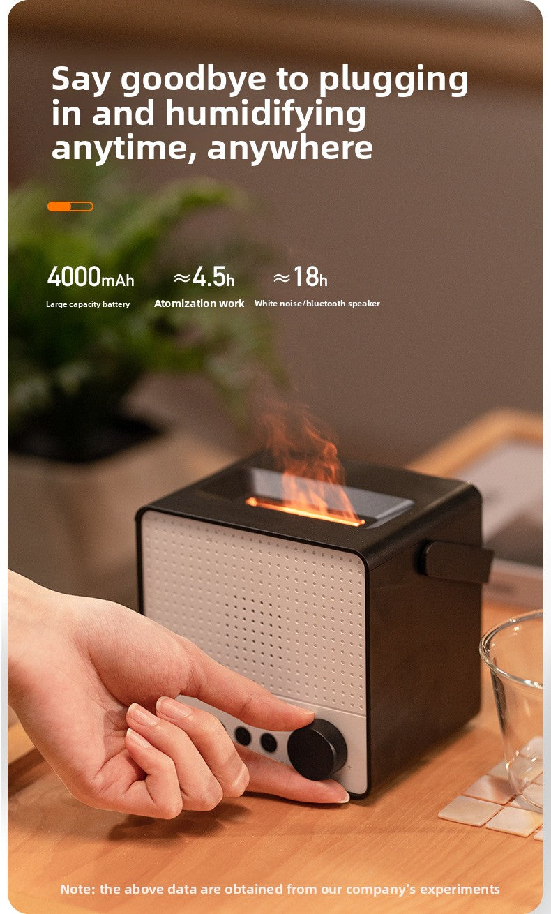 zensoullab Creative Simulated Flame Aromatherapy Machine Multifunctional Humidifier Home White Noise with Bluetooth Speaker Diffuser