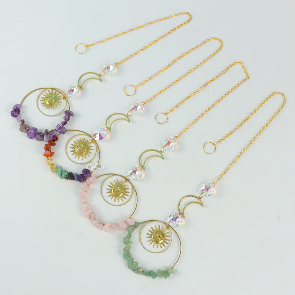 zensoullab Sun Catcher Sun Crystal Gravel Pendant Light Outdoor Hanging Window Wind Chime T37