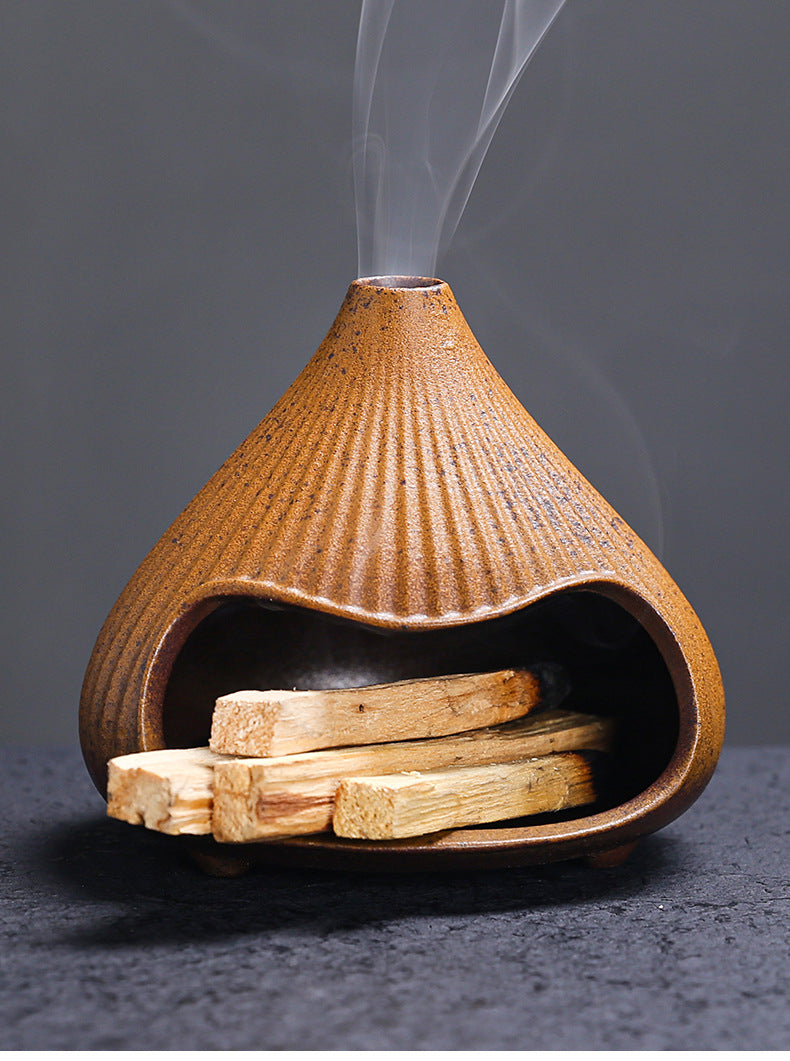 Ceramic Incense Burner Mount Fuji Small Wall Stove Cedar Sage Aromatherapy Burner Sacred Wood Purification Incense Burner Home Atmosphere Ornament