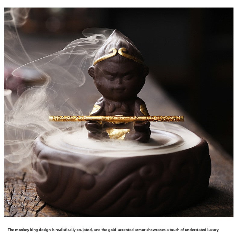zensoullab Purple Clay New Product Great Sage Sandalwood Backflow Incense Burner Creative Windproof Cover Lotus Backflow Aromatherapy Burner Home Decor Original