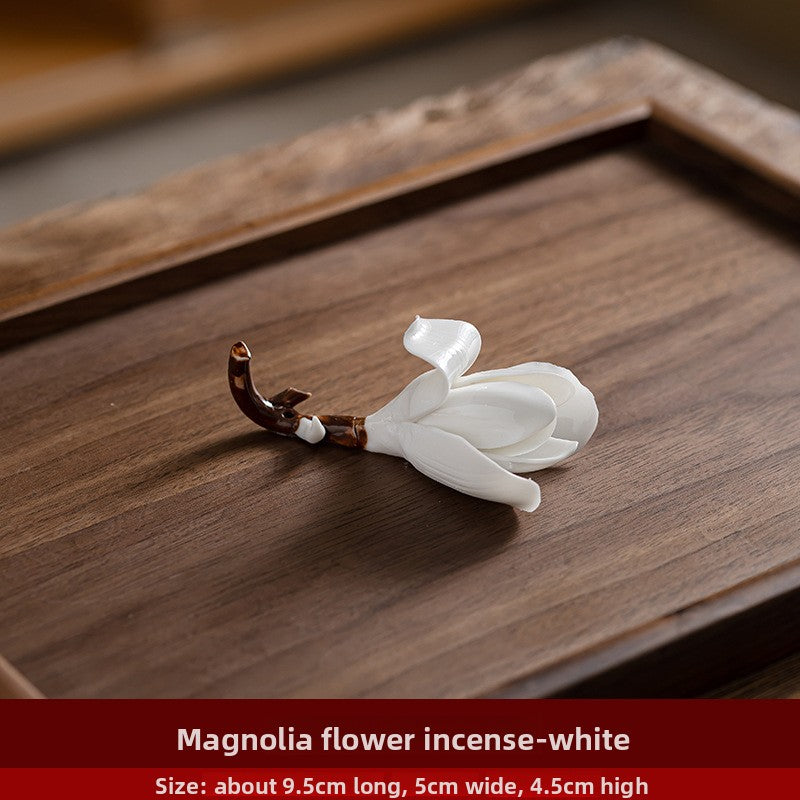 zensoullab Ceramic Magnolia Flower Incense Holder
