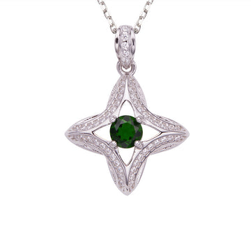 zensoullab Natural Sapphire Diopside Topaz Aquamarine Colorful Gemstone Necklace for Women S925 Silver Star Pendant