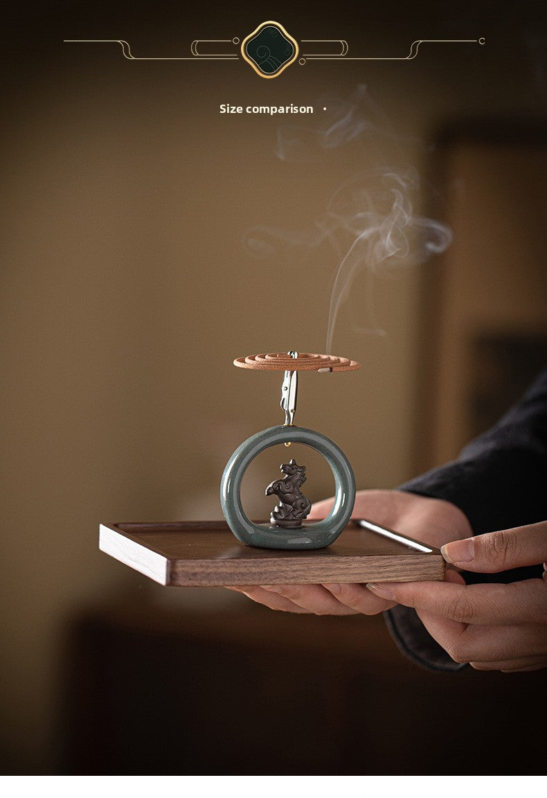 zensoullab Zen Style Small Monk Incense Holder Creative Dual-use Coil Incense Burner Incense Burner for Home Indoor Sandalwood Agarwood Incense Burner Ornament