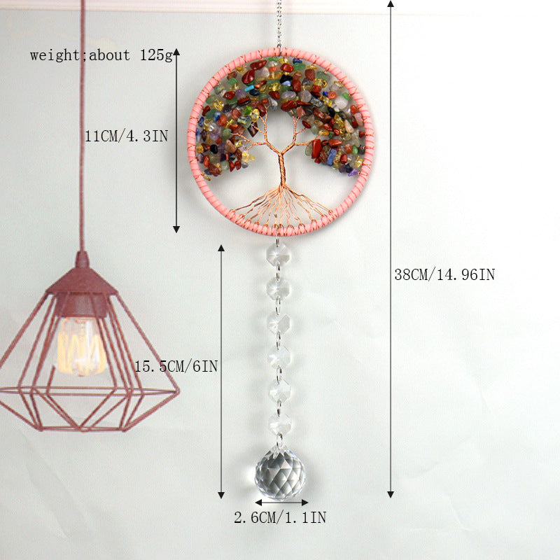 zensoullab Live Hot Sale Natural Crushed Stone Tree of Life Crystal Pendant Car Hanging Bedroom Accessories Pendant