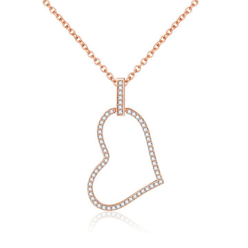 zensoullab Heart-shaped Love Inlaid Zircon High-end S925 Sterling Silver Necklace Niche Versatile Elegant Pendant