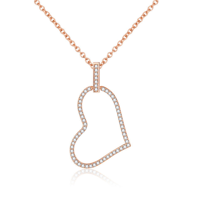 zensoullab Heart-shaped Love Inlaid Zircon High-end S925 Sterling Silver Necklace Niche Versatile Elegant Pendant