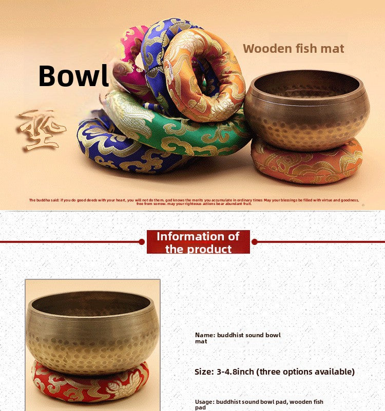 Zensoullab Nepal Handmade Embroidery Sound Bowl Washer Buddha Sound Bowl Base Yoga Buddha Sound Bowl Bottom Mat Himalaya Bowl Pad Direct Supply