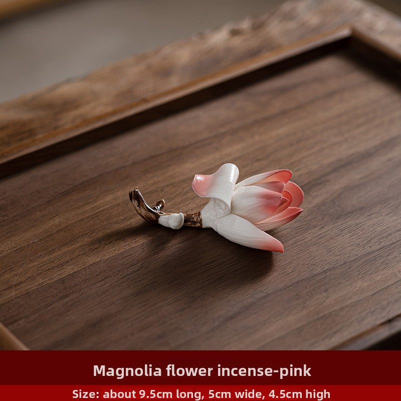 zensoullab Ceramic Magnolia Flower Incense Holder