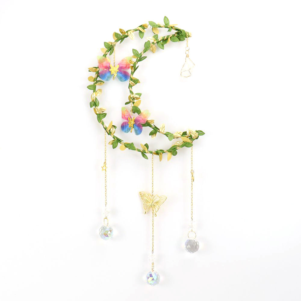 zensoullab Sun Catcher Wrapped Bougainvillea Angel Butterfly Tree Leaf Moon Wind Chime Garden Hanging Ornament Crystal Ball Decoration