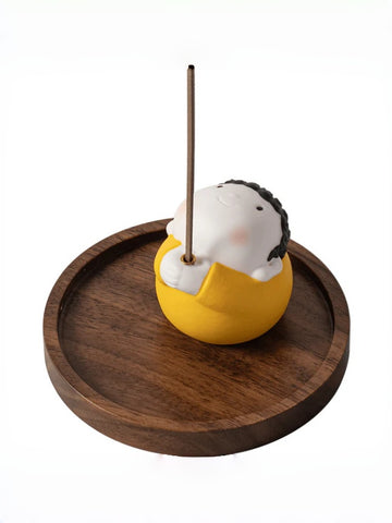 zensoullab Ceramic Cute Little Tathagata Incense Burner for Home Indoor Aromatherapy Small Ornament High-end Incense Holder Tea Table Incense Ceremony