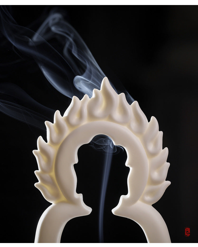 zensoullab Dehua White Porcelain Buddha Zen Chinese Style Ceramic Ornament Creative Modern Office Desk Entrance Feng Shui Incense Burner