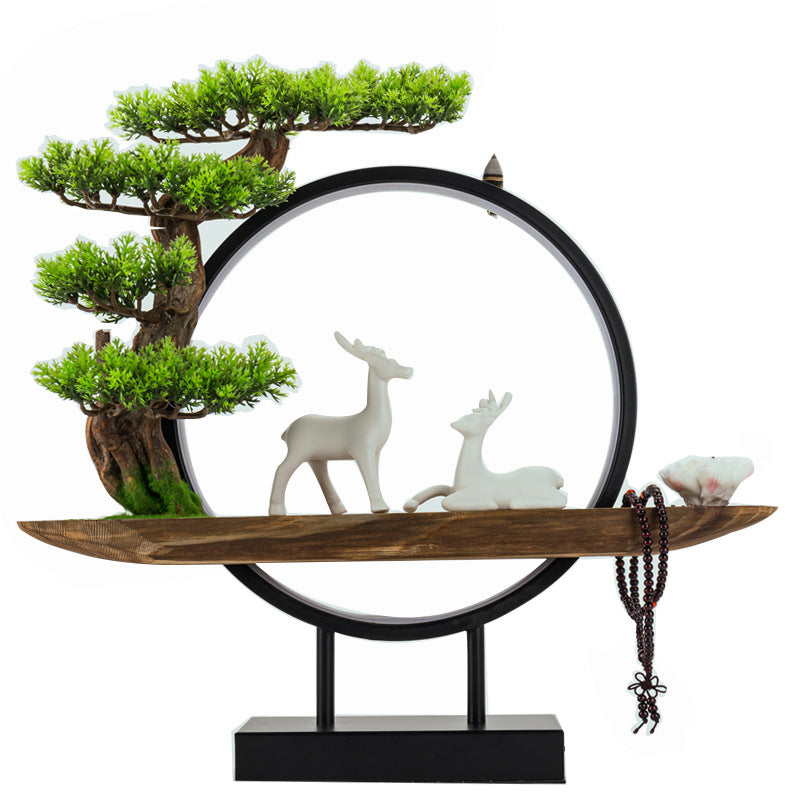 zensoullabled Lamp Circle Base Zen Backflow Incense Burner Chinese Style Home Entrance Decoration Office Tea Room Aromatherapy Burner Household