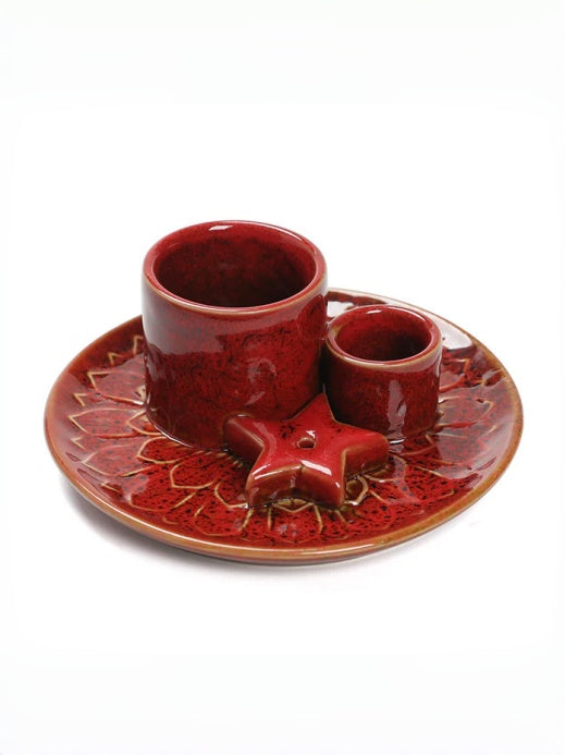 Ceramic Aromatherapy Candle Holder Aromatherapy Burner Simple Nordic Style Candle Cup Atmosphere Decoration Sage Holy Wood Plate