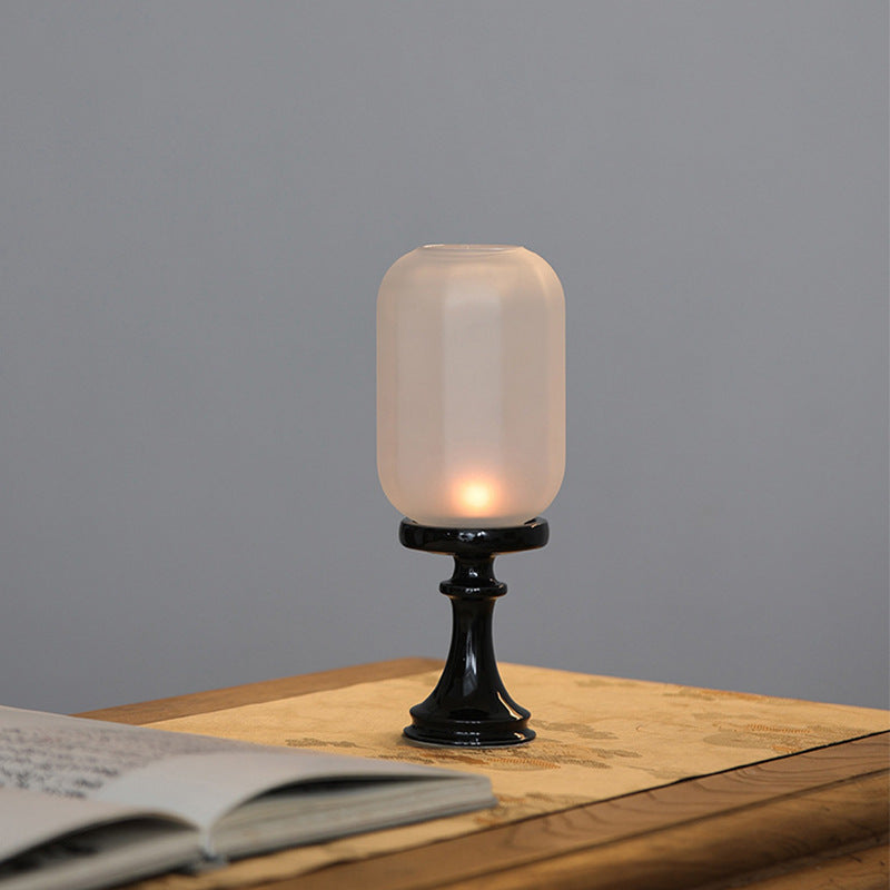 Zensoullab Chinese Style Incense Candle Holder Chinese Zen Antique Lampshade Ceramic Decoration Tea Room Atmosphere