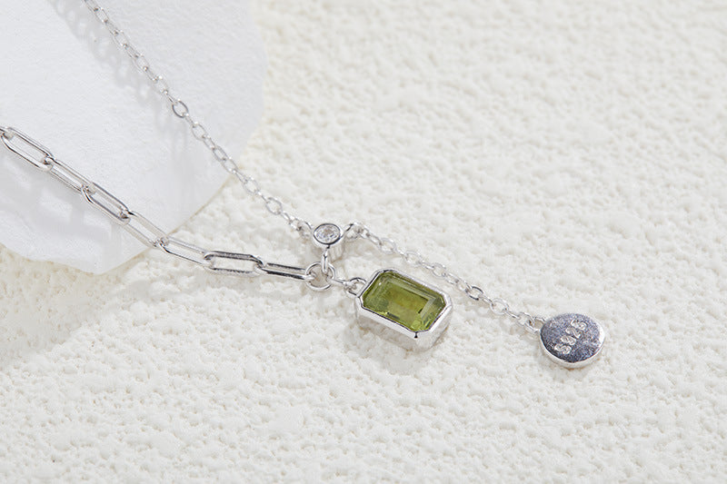 zensoullab Colorful Gemstone Series Spliced Necklace for Women Natural Black Spinel Jewelry Light Luxury Collarbone Chain Accessories S925 Inlaid