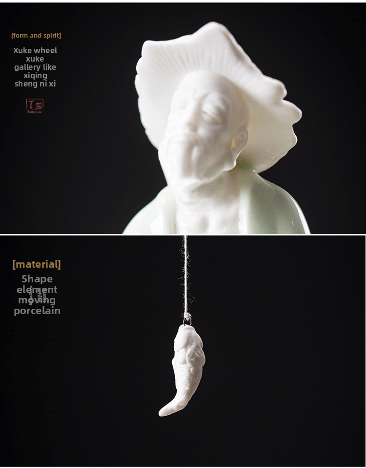 zensoullab Creative Jiang Taigong Fishing Old Man Ceramic Incense Burner Ornament Tea Pet Decoration Living Room Home Sandalwood Incense Holder Incense Ceremony
