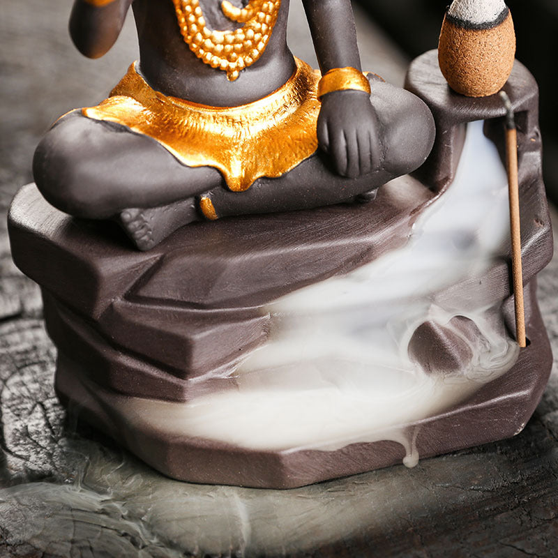 zensoullab Buddha Statue Zen Home Decor Craft Creative Southeast Asian Shiva Buddha Statue Backflow Incense Burner