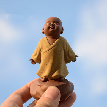 zensoullab Yunshang Leisurely Taoist Little Monk Huan Kong Purple Clay Tea Pet Ornament Creative Tea Play Little Buddha Ornament Tea Set Accessories