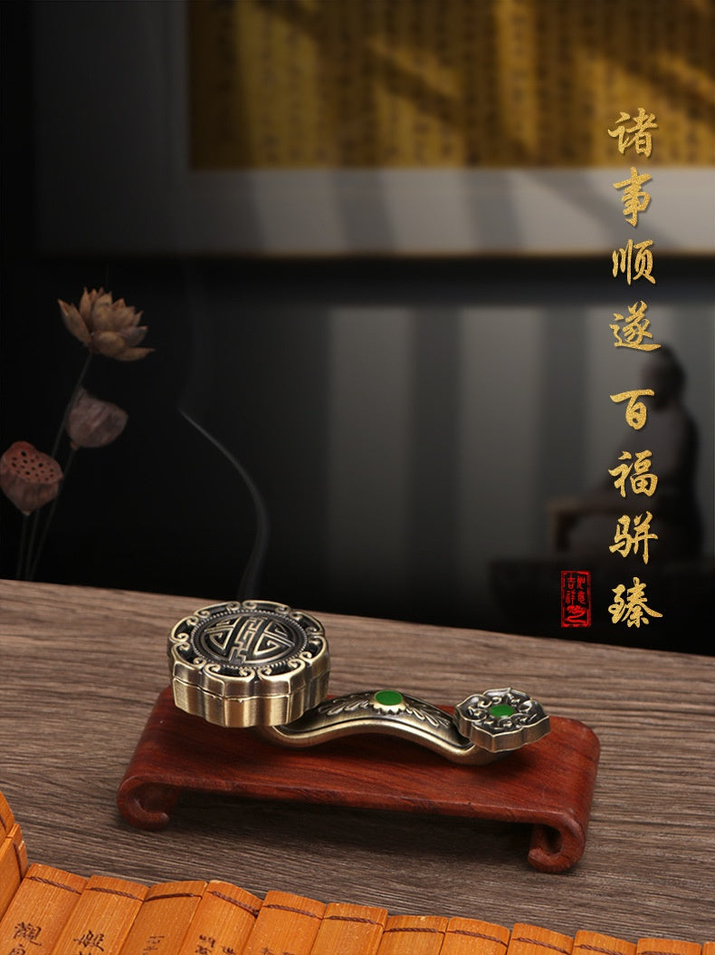 zensoullab Ruyi Auspicious Chinese Incense Burner Small Cloud Shape Non-Stick Incense Burner for Home Indoor Tea Ceremony Incense Desktop Mini Ornament