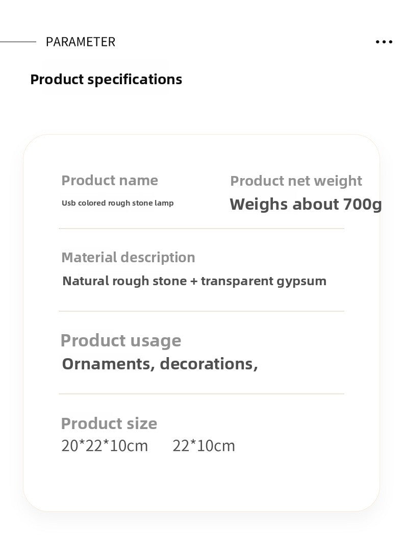 zensoullab Natural Crystal Lamp Pink Crystal Gypsum Raw Stone Night Light Bedroom USB Bedside Festival Atmosphere Lamp