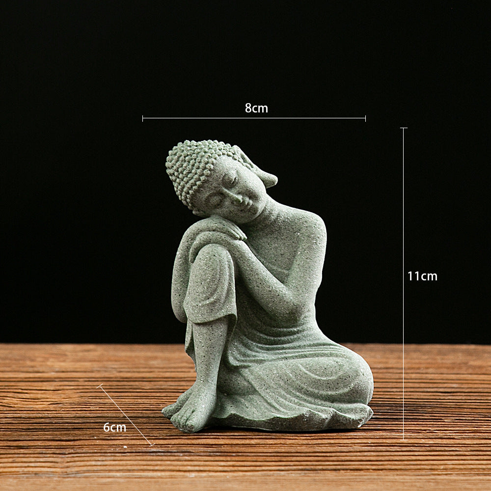 zensoullab New Buddha Statue Crafts Zen Fish Tank Landscape Ornament New Chinese Style Creative Entrance Home Decoration