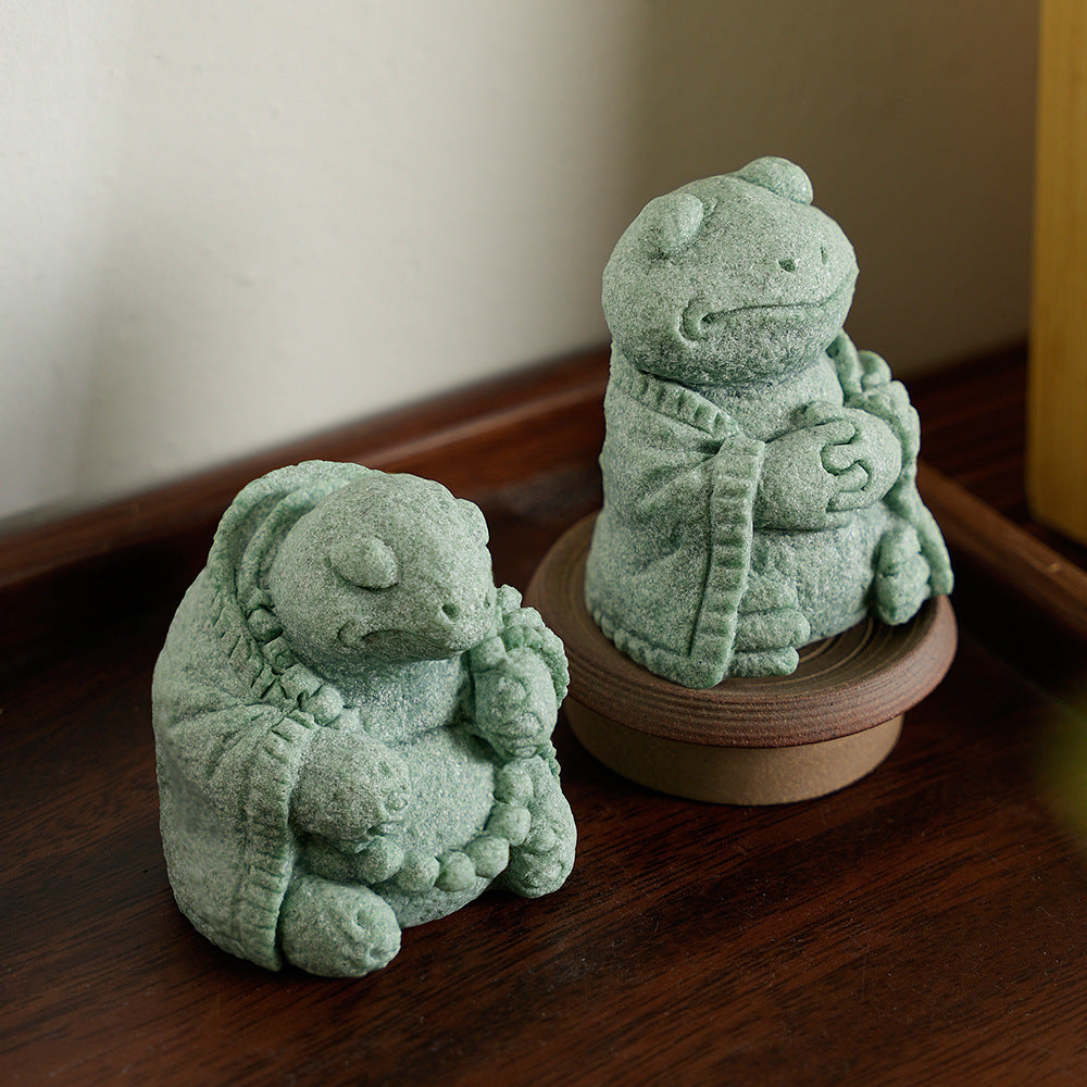 zensoullab Green Sandstone Micro Landscape Fish Tank Ornament Bonsai Creative Personalized Craft Desktop Decoration Healing Craft