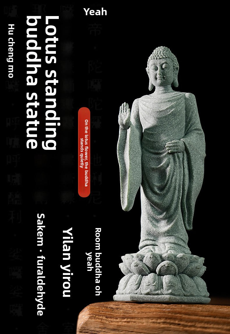 zensoullab Chinese-style Amitabha Buddha Statue Ornament Gardening Flower Tea Room Buddha Decoration Sakyamuni Buddha Fish Tank Landscaping Decoration