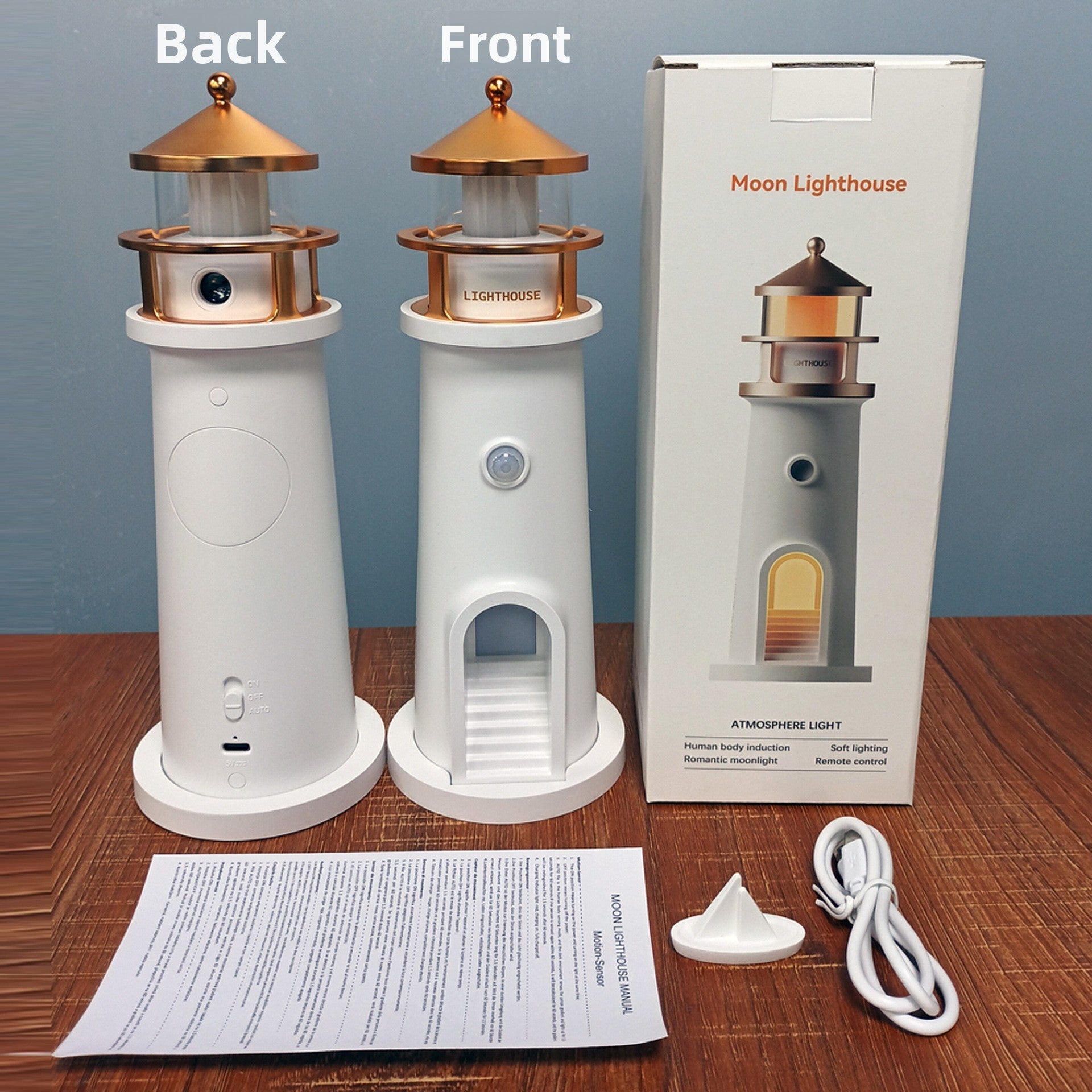 zensoullab Moonlight Lighthouse Projection Lamp Atmosphere Bedroom Bedside Sleep Companion Night Light Desktop Creative High-end Ornament