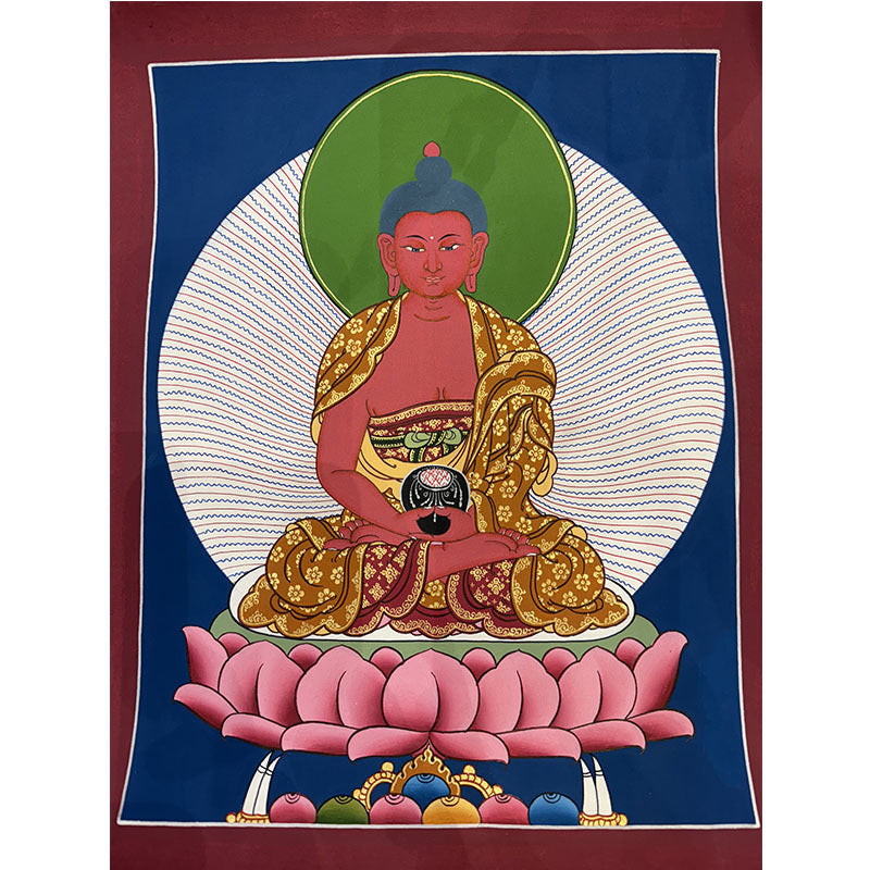 zensoullab Nepal Hand-painted Yellow God of Wealth Green Tara Manjushri Four-armed Guanyin Medicine Buddha Buddha Statue Thangka Table Decoration Hanging Painting